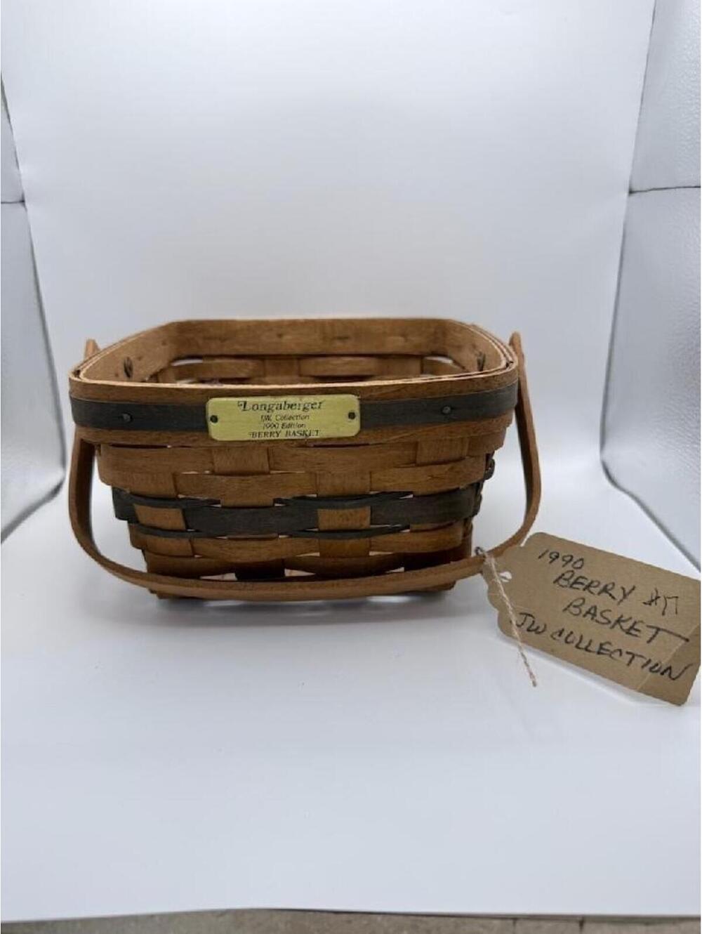 1990 Longaberger JW Collection Berry Basket Small Handwoven Basket Signed
